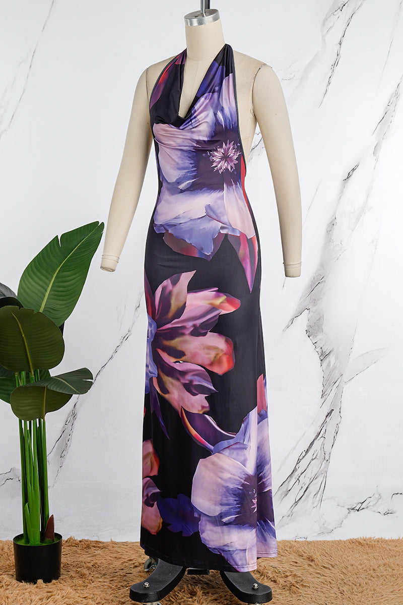 Yamel® | Abiti sexy stampati con scollo all'americana e gonna